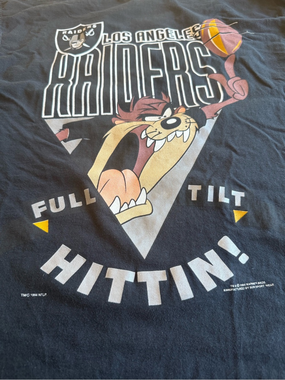VTG 1990s Raiders x Taz Looney Tunes Long Sleeve Shirt • 1994 NFLP • Men’s L